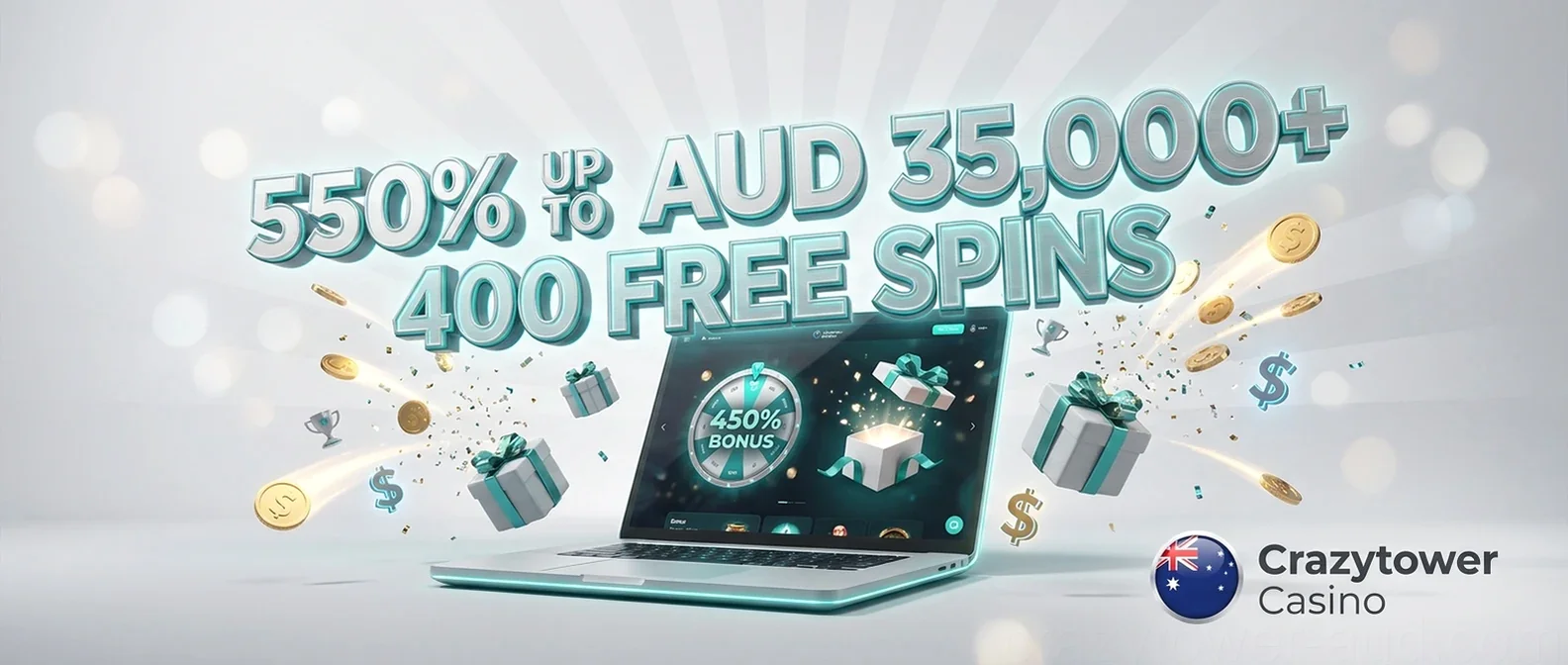 550% UP TO AUD 35,000+ 400 FREE SPINS